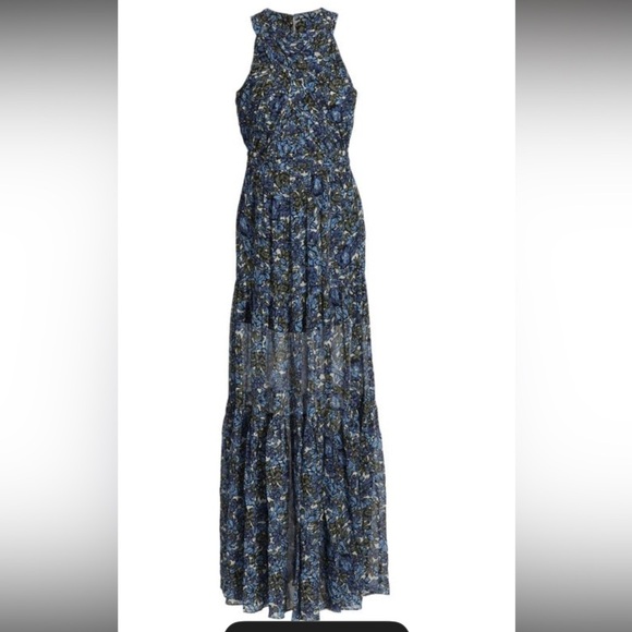 Veronica Beard Florencia Floral Maxi Dress Blue Multi Size 16 - Picture 12 of 15